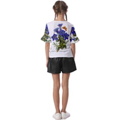 Kids  V-Neck Horn Sleeve Blouse 