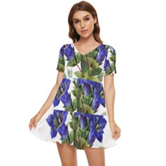Tiered Short Sleeve Babydoll Dress 