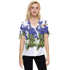 Bow Sleeve Button Up Top 