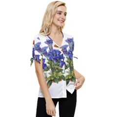 Bow Sleeve Button Up Top 