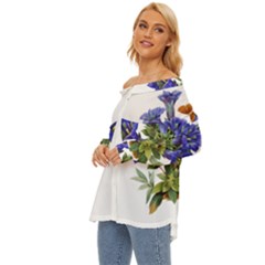 Off Shoulder Chiffon Pocket Shirt 