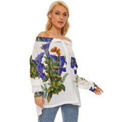 Off Shoulder Chiffon Pocket Shirt 