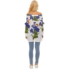 Off Shoulder Chiffon Pocket Shirt 