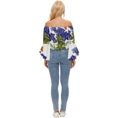 Off Shoulder Flutter Bell Sleeve Top 