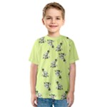 Black and white vector flowers at canary yellow Kids  Sport Mesh Tee