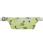 Black and white vector flowers at canary yellow Active Waist Bag