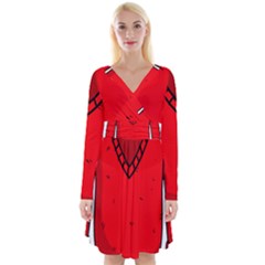 Long Sleeve Front Wrap Dress 
