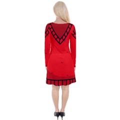 Long Sleeve Front Wrap Dress 
