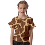 Giraffe Print Vector Kids  Cut Out Flutter Sleeves