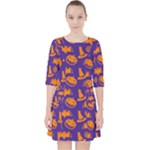 Orange Halloween Pocket Dress