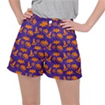 Orange Halloween Ripstop Shorts