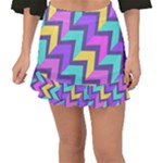 Arrowhead Abstract Oblique Rectangles Fishtail Mini Chiffon Skirt