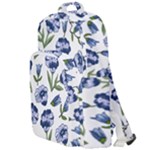 violet Floral Double Compartment Backpack