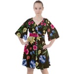 Flower wallpaper Boho Button Up Dress