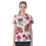 Roses background Women s Cotton Tee