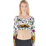 Exotic Floral Long Sleeve Crop Top