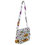 Exotic Floral Shoulder Bag with Back Zipper