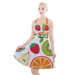 Flat fruits Halter Party Swing Dress 