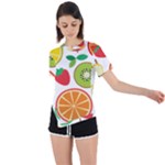 Flat fruits Asymmetrical Short Sleeve Sports Tee