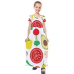 Vegetables flat Kids  Short Sleeve Maxi Dress