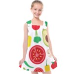 Vegetables flat Kids  Cross Back Dress