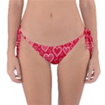 Red hearts hand drawn Reversible Bikini Bottom