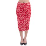 Red hearts hand drawn Midi Pencil Skirt