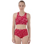 Red hearts hand drawn Racer Back Bikini Set