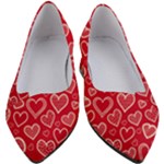 Red hearts hand drawn Women s Block Heels 