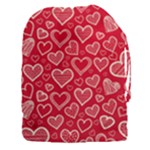 Red hearts hand drawn Drawstring Pouch (3XL)
