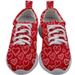 Red hearts hand drawn Kids Athletic Shoes