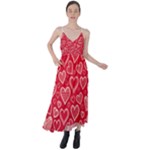 Red hearts hand drawn Tie Back Maxi Dress