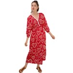 Red hearts hand drawn Grecian Style  Maxi Dress