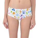 Sports colorful Mid-Waist Bikini Bottoms