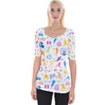 Sports colorful Wide Neckline Tee