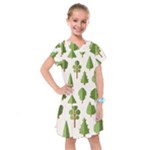 Flat style trees pattern Kids  Drop Waist Dress