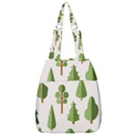 Flat style trees pattern Center Zip Backpack