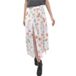 Floral watercolor wallpaper Velour Split Maxi Skirt
