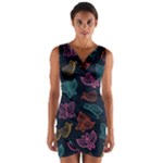 Ornamented and stylish butterflies Wrap Front Bodycon Dress
