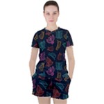 Ornamented and stylish butterflies Women s Tee and Shorts Set