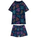 Ornamented and stylish butterflies Kids  Swim Tee and Shorts Set
