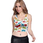 Colored animals background Racer Back Crop Top