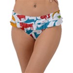 Colored animals background Frill Bikini Bottom