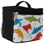 Colored animals background Make Up Travel Bag (Big)