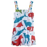 Colored animals background Kids  Layered Skirt Swimsuit