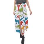 Colored animals background Velour Split Maxi Skirt
