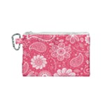 Pink floral swirl background Canvas Cosmetic Bag (Small)