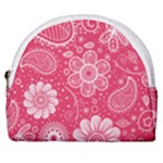 Pink floral swirl background Horseshoe Style Canvas Pouch