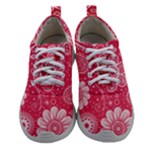 Pink floral swirl background Athletic Shoes