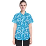 Flower swirls seamless backdrop Women s Short Sleeve Shirt